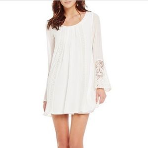 Sequin Hearts white bell sleeve minidress size M